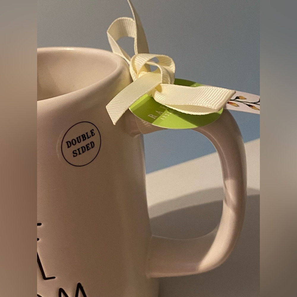 Rae Dunn Artisan Collection Ceramic Mug “ Let Love Bloom” NWT double sided mug - Picture 3 of 4